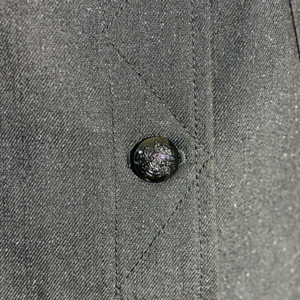 Lauren Ralph Lauren Black ShimmerDenim Faux Fur Collar JacketWomen's Sz‎ LP - Picture 5 of 7